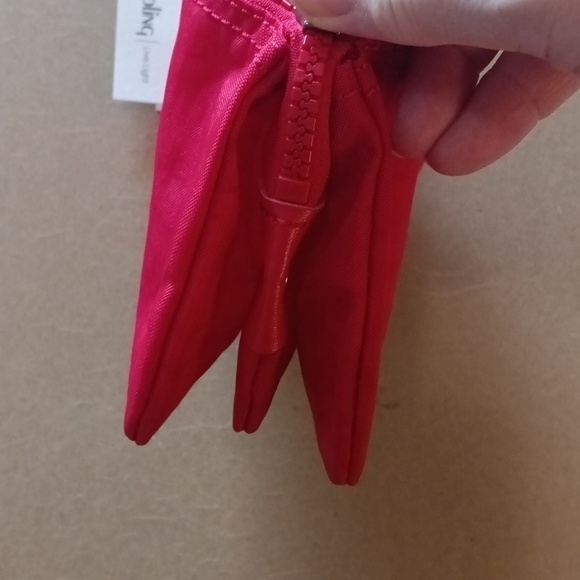 NWT Kipling Creativity red nylon pouch or wristlet or cosmetic bag with monkey ♥ - Picture 13 of 16